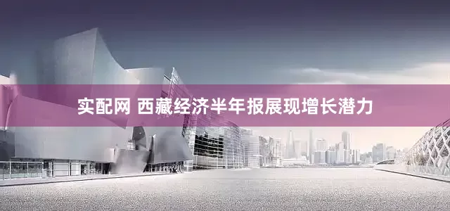 实配网 西藏经济半年报展现增长潜力